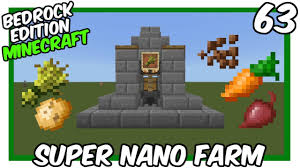 Super Nano Farm Bedrock Edition Youtube Minecraft Blueprints Minecraft Minecraft Tutorial