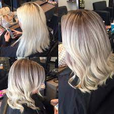 Before And After Tired Of The Scalp Bleach Blonde And Time For A More Natural Softer Balayage Blon Bleach Blonde Blonde Ombre Short Hair Balayage Hair Blonde