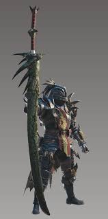 1期団のメンバーで調査団で唯一 現在も剣士用装備を愛用するオールドハンターである ソードマスター のcgイラストがこちら 未だ旧式装備の理由は 新しきものはよう分からん故 とのこと モンハンワールド モンスターハンター モンハン イラスト モンハン 武器