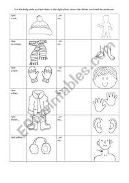 Parts of the body esl games, activities and worksheets. Winter Clothes And Body Parts Esl Worksheet By Kafeczka