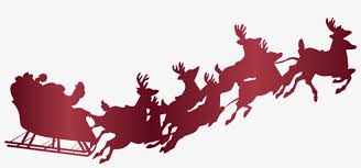 Santa is flying in his sleigh with eight little reindeer over a house that is all decked out for christmas. Santa Sleigh Santa And His Sleigh Transparent Png 886x372 Free Download On Nicepng