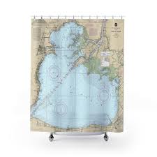 lake st clair nautical chart shower curtains chart mugs