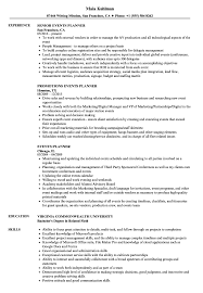 Events Planner Resume Samples Velvet Jobs