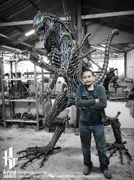 In Stock Recycled Metal Cruel Monster 2 45m 8 Ft Height Recycled Metal Metal Sculpture Scrap Metal Art