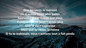 Elle s'est classée n°3 en france. Puisque Tu Pars Jean Jacques Goldman Avec Paroles Youtube