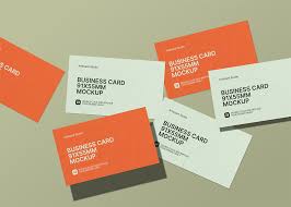 It is a good way to give or get contacts. Business Card 91x55mm Mockup Scene