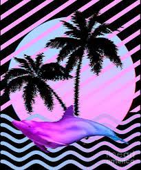 It's comfortable and flattering for both men and women. Palm Tree And Vaporwave Dolphin In Aesthetic 80s Glitch Art Design Digital Art By Dc Designs Suamaceir