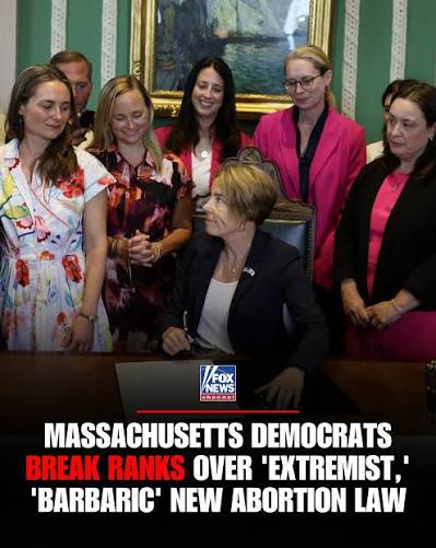 Massachusetts Democrats are breaking ranks over a sweeping new abortion law signed by Gov. Maura Healey. Nine House Democrats joined Republicans in opposing the measure, which removes the state's 24-week statutory limit
