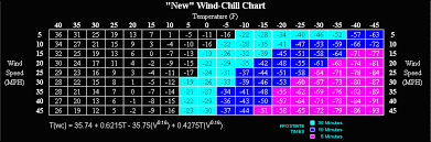 43 expert wind chil chart