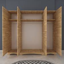 Rani F4 Genis Gardirop Elbise Dolabi 4 Kapili 3 Askili 3 Rafli Ceviz Gardirop