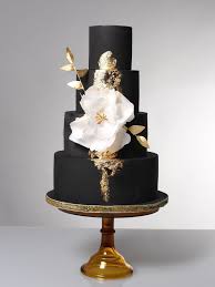 Black And Gold Wedding Cake Fantasia Black And Gold With Fantasy Flower Cake The Sweet Stuff Black And White Wedding Cake White And Gold Wedding Cake Black Wedding Cakes
