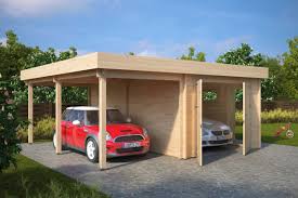 Kombi Modell Mit Carport Und Garage Typ H 44mm 6 X 6 M Hansagarten24 Holzgarage Garage Mit Carport Carport