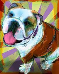 Items Similar To English Bulldog Print On Canvas Modern Dog Art Wall Decor On Etsy Dog Art French Bulldog Art Bulldog Print