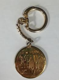 Vintage New York Key Chain Medallion Empire State Statue Of Liberty Rca Souvenir Vintage New York Empire State Keychain