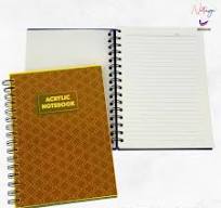 A5 Acrylic Cover Glow in the Dark Notebook 160 Pages with Wire-O binding  Luminous Acrylic BukuNota Lined Ruled Notebook