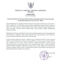 The malaysian administrative modernisation and management planning unit. Port Condition Press Release In Penang Malaysia During Movement Control Order Mco