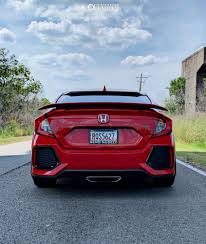 2018 Honda Civic with 18x8.5 32 AVID1 AV32 and 235/40R18 Federal 595 Evo  and Lowering Springs | Custom Offsets