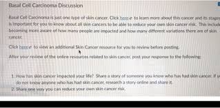 Learn how to recognize signs of skin cancer with our austin dermatology practice's latest blog post on squamous cell carcinoma detection. Solved Basal Cell Carcinoma Discussion Basal Cell Carcino Chegg Com