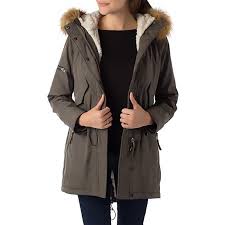 S13 Nyc Womens Canyon Faux Fur Hooded Parka