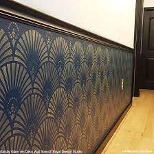 Art deco leaves pattern stencil | glass delphi glass. Gatsby Glam Art Deco Wall Stencil Royal Design Studio Stencils