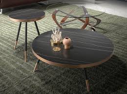 1920c italian gilt iron(bronze)ornate 4 legs round marble top coffee table #1. Porcelain Black Marble And Steel Round Coffee Table Angel Cerda