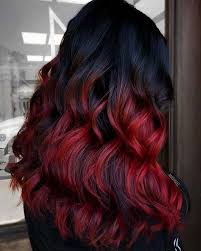 Black And Red Ombre Hair Color 23 Ways To Rock Black Hair With Red Highlights Stayglam In 2020 Black Hair Dye Black Hair Ombre Black Red Hair