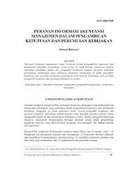 Rumusan masalah juga menjadi penentu bab atau subab dalam pembahasan. Pdf Peranan Informasi Akuntansi Manajemen Dalam Pengambilan Keputusan Dan Perumusan Kebijakan