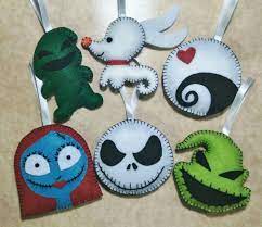 Felt Craft The Nightmare Before Christmas Ornaments Nightmare Before Christmas Ornaments Halloween Felt Crafts Nightmare Before Christmas Decorations