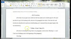 The title page of an apa paper should have a running head on the margin. Apa Headings And Subheadings Video Dailymotion