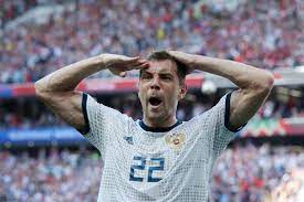 Russia's artem dzyuba celebrates after scoring against spain in the first half. Russia Vs Croatia Hats Off To Artem Dzyuba The Comeback King Whose Goals Are Carrying The World Cup Hopes Of A Nation London Evening Standard Evening Standard