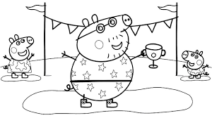 Daddy Pig With Peppa Pig Coloring Page Ausmalbilder Malvorlagen Fruhling Geburtstag Malvorlagen