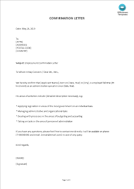Create job applications in minutes! Employment Confirmation Letter Sample Templates At Allbusinesstemplates Com