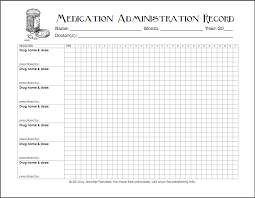 Free Printable Medication Tracker Administration Chart