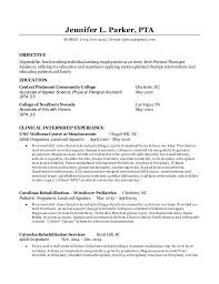 Jennifer Parker Entry Level Pta Resume