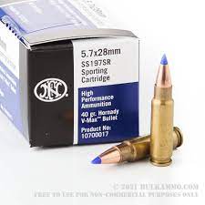 First is the manipulation cartridge, nickeled case & primer, primers are struck/fired, hollow point bullet: 2000 Rounds Of Bulk 5 7x28 Mm Ammo By Fn Herstal 40gr V Max