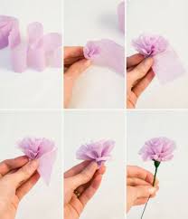 Comment Creer Une Fleur En Papier Crepon Archzine Fr Fleurs En Papier Fleur Papier Crepon Papier Crepon