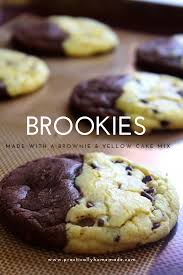 Brookies Recipe Cake Mix Cookies Practically Homemade Recipe Cake Mix Brownie Mix Recipes Brookies Recipe