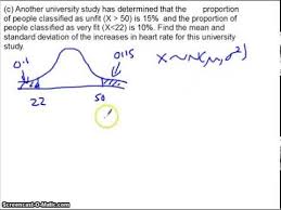 The normal approximation of the binomial distribution. Normal Distribution Finding Mean And Sd Youtube