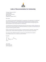 Cover letter for letter of recommendation example. Letter Of Recommendation For Scholarship Pdf Templates Jotform