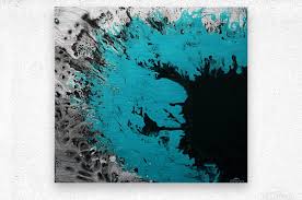 Gallery wrap canvas, framed fine art prints, framed canvas art Ice Water Light Blue Black Silver White Paint Splash Large Abstract Wall Art Jaycrave Designs