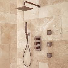 Ryle Thermostatic Shower System With Hand Shower And 3 Body Sprays Showers