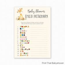 Baby Shower Games Giraffe Baby Shower Emoji Pictionary Giraffe Baby Shower Printable Baby Shower Emoji Game Giraffe Baby Shower Giraffe Christian Baby Shower Baby Shower Games