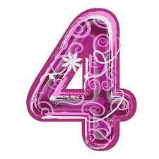 Zahl Nummer Number 4 Alphabet And Numbers Pink Flowers Letters And Numbers