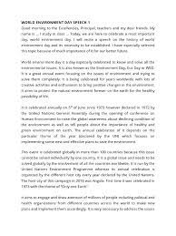 United nations assembly establish world environment day for 1972, wey be di first day of di stockholm conference on di human environment. World Environment Day Speech 1 Environmentalism Environmental Technology