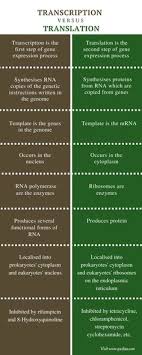 Difference Between Transcription And Translation Definition Process Cha In 2020 Transcription And Translation Translation Biology Dna Transcription And Translation