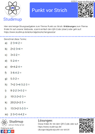 Ubungsaufgaben Zur Punkt Vor Strich Regel In Mathe Einfach Mathe Lernen Mit Aufgaben Und Losungen Bei Studimup Binomische Formeln Mathematik Lernen Lernen