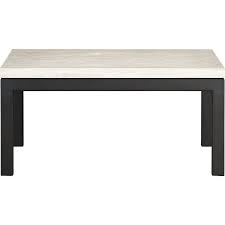 Parsons coffee table black : Black Steel Base Ivory Travertine Top Square Coffee Table