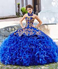 The milestone is celebrated with a quinceañera — and when it comes to a quinceañera dress, bigger is truly better. Mexican Royal Blue Quinceanera Dresses Novocom Top