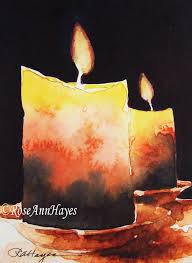 Candles Still Life Original Watercolor Painting Aceo Candle Art Painting Watercolor Candles Watercolor Paintings