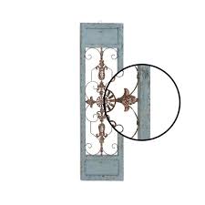 See more ideas about metal words, metal, metal working. Litton Lane 14 In X 47 In Brown Red And Turquoise Metal Wrought Iron Scrollwork And Fleur De Lis Decorative Wall Panel 55256 The Home Depot